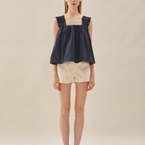 Flared Square Neck Top in Midnight