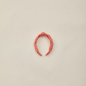 Twist Knotted Headband in Red Bloom