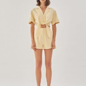 Linen Shorts in Soft Yellow