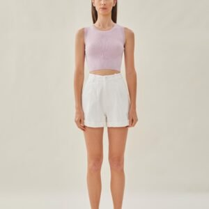 Sleeveless Knit Cropped Tank in Orchid
