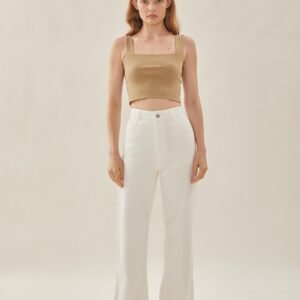 Classic Straight Neck Tank Top in Sand