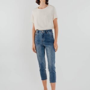 High-waisted Straight Tailored Jeans